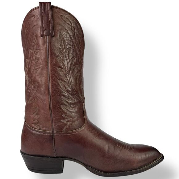 Nocona Vintage Western Cowboy Boots Brown Red Leather Mens 11 EE - Extra Wide - Picture 5 of 11